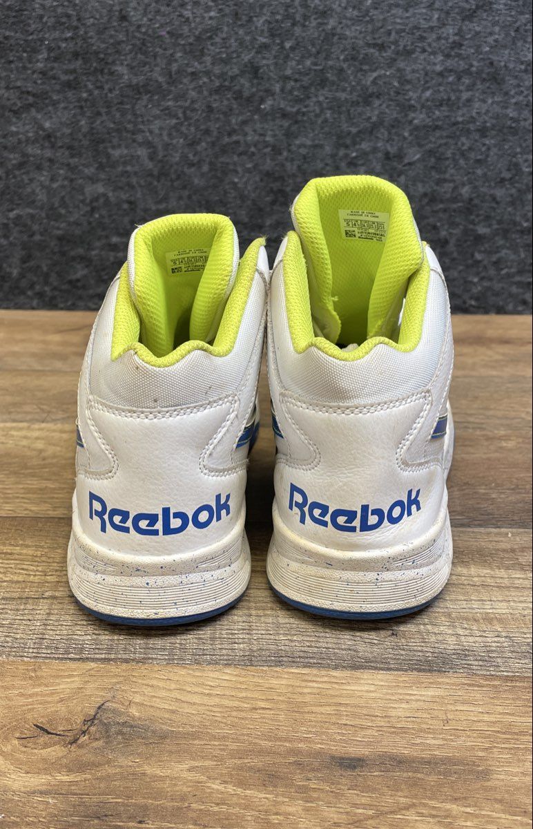 Reebok BB4500 Hi 2 White Neon Lime Blue High Top Sneakers Women's Size 5