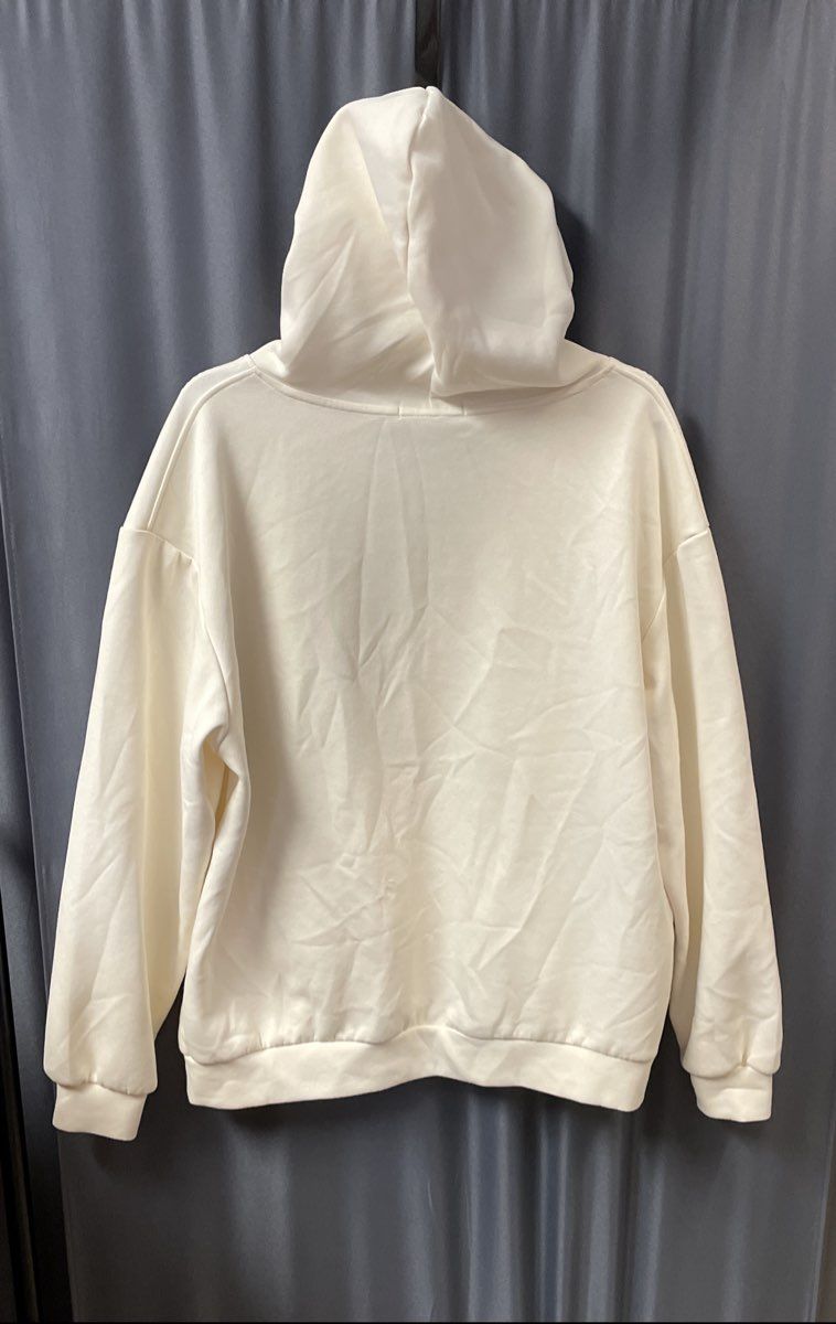 Elfric Eden Cream Star Graphic Pullover Hoodie Streetwear Aesthetic Sz S