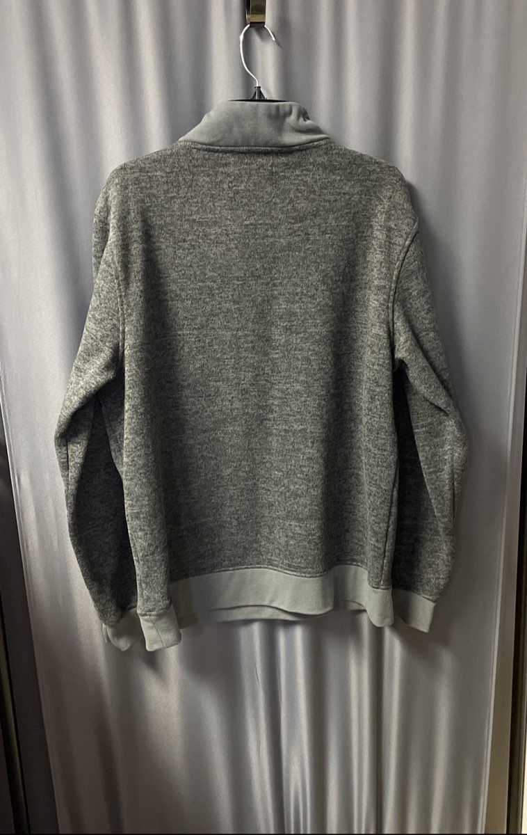 Arthur Beale Men's Gray 1/2 Zip Pullover Quilted Elbow Patches Pocket Sz L