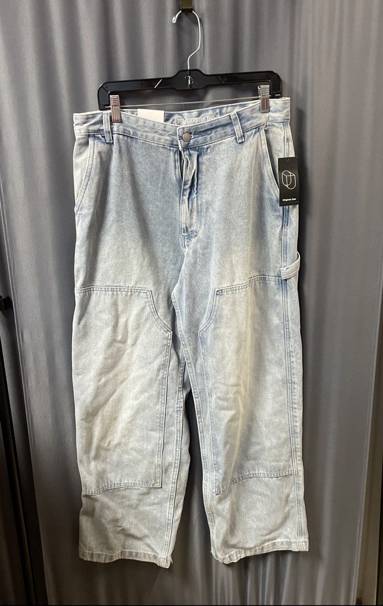 Original Use Men's Baggy Carpenter Pant Light Wash Blue Denim NWT Sz 30x32