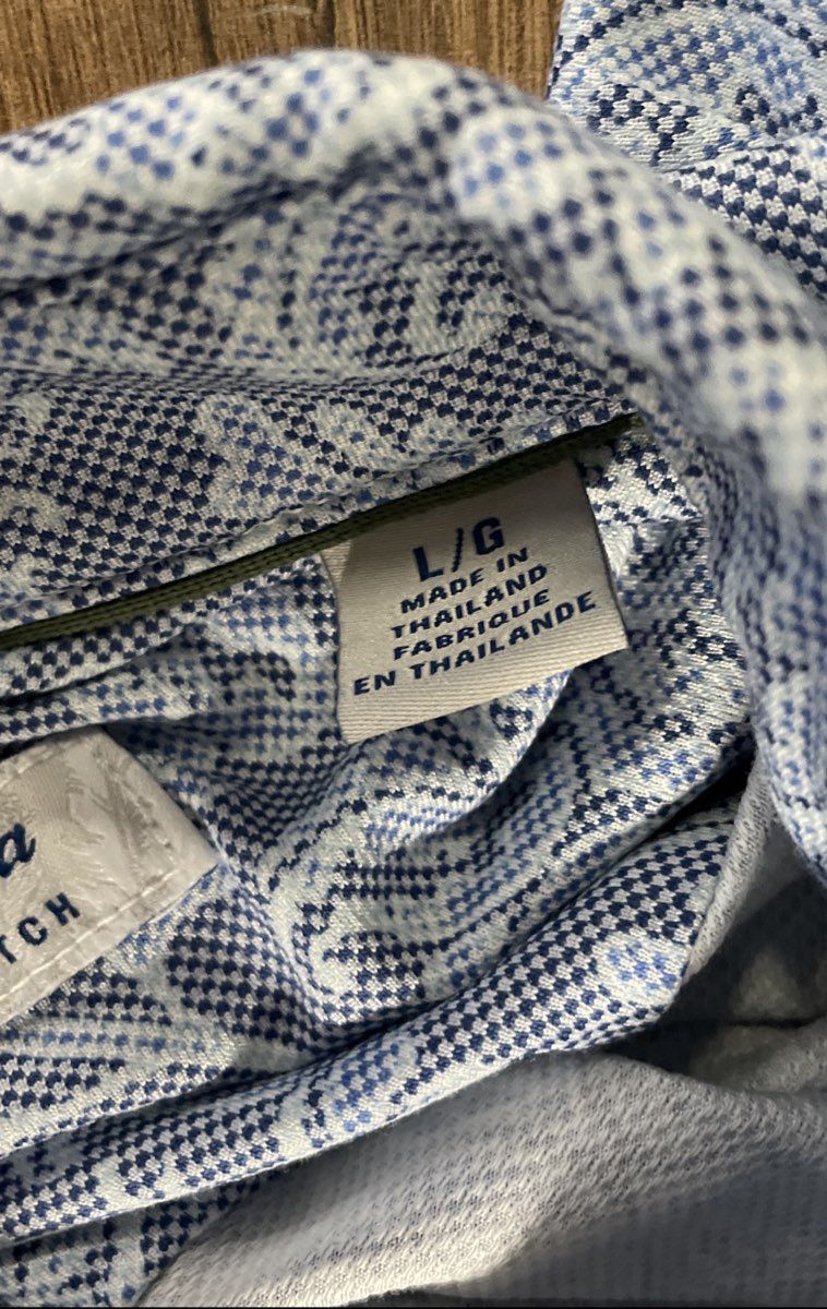 Tommy Bahama Men's Light Blue San Lucio Stretch Floral Button Down Shirt Sz L
