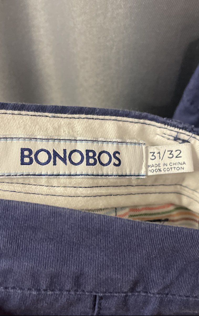 Bonobos Men's Blue Slim Straight Cotton Chino Pants Sz 31x32