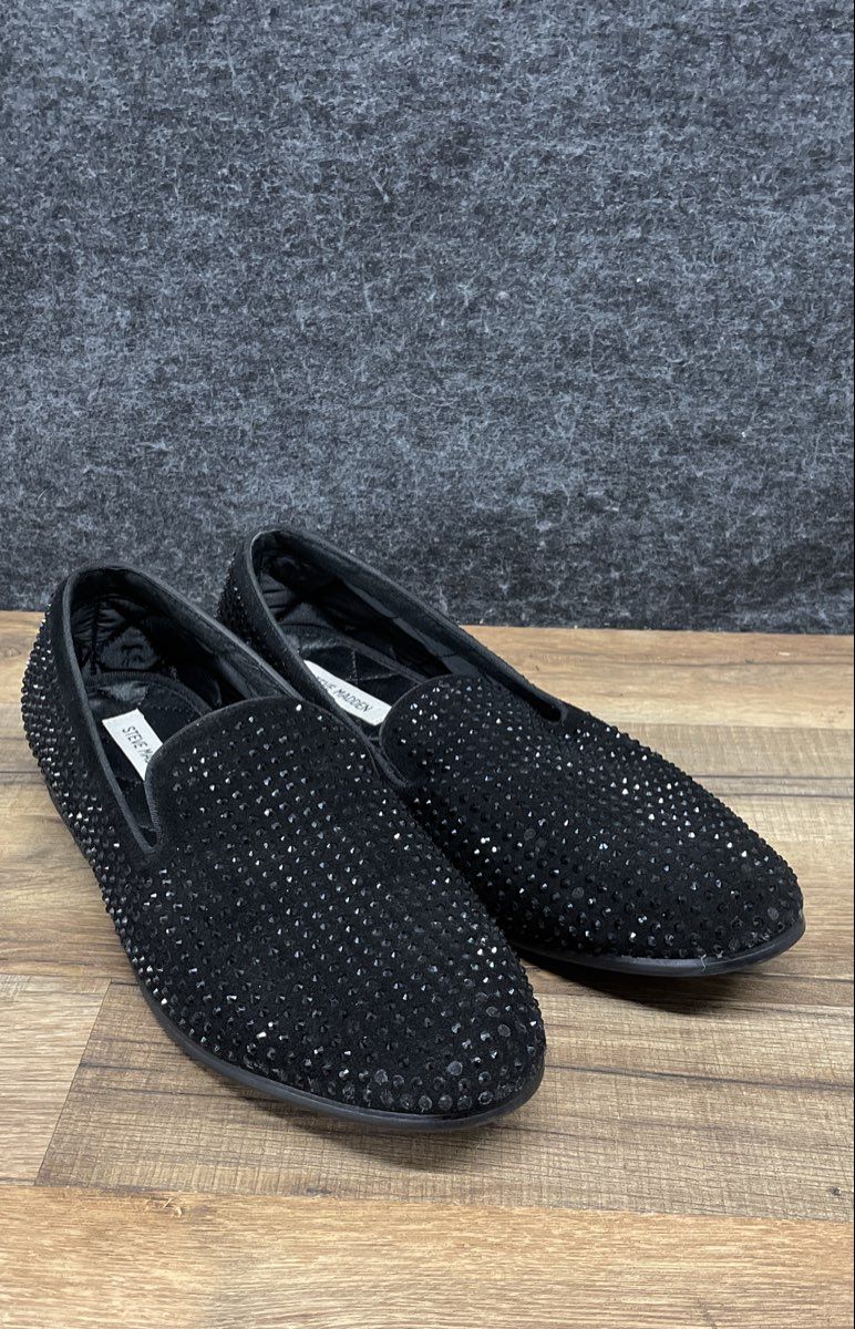 Steve Madden Caviarr Black Studded Rhinestone Loafers Men's Size 12