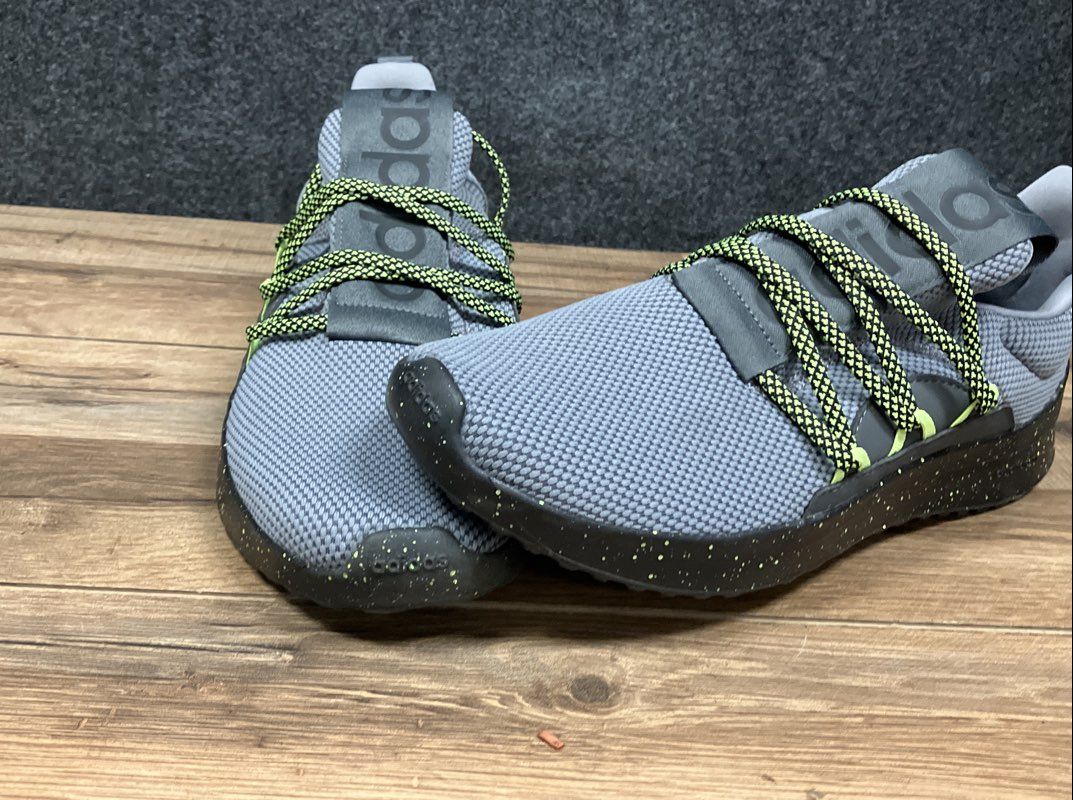 Adidas Lite Racer Adapt Grey Black Yellow Speckle Men's Sneakers Size 9.5