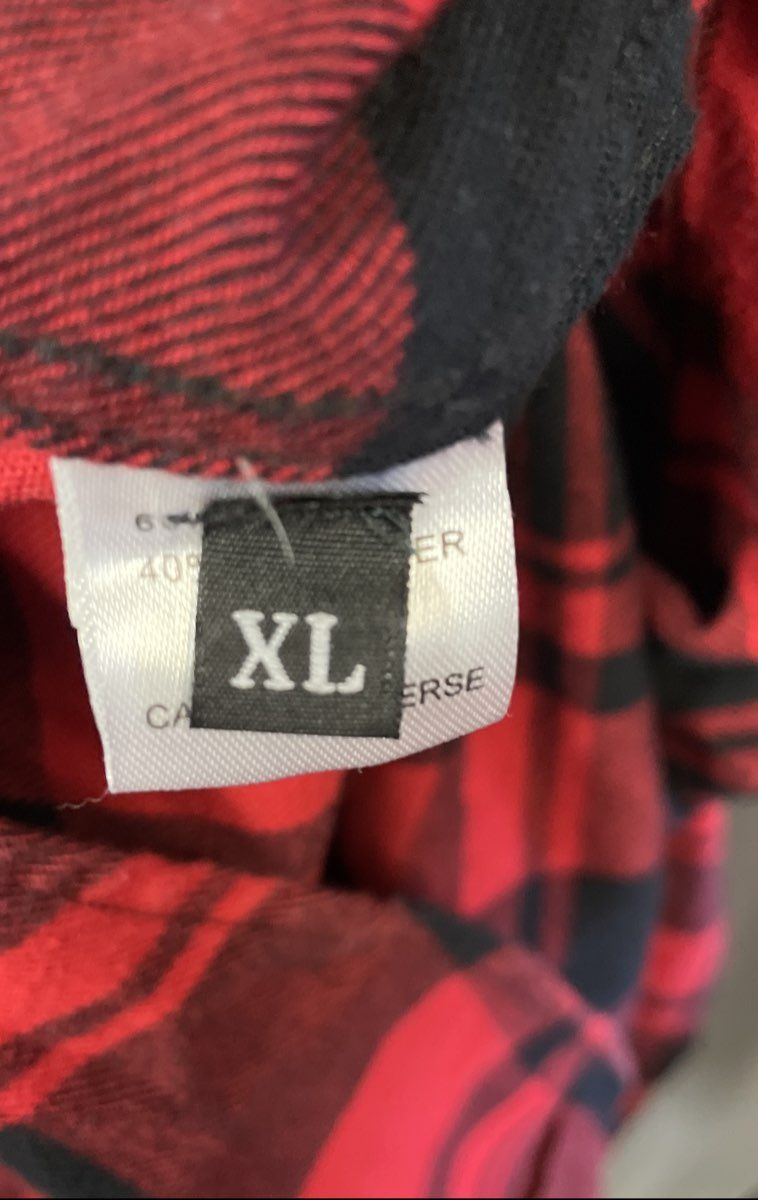 Vigilance Elite Mens Red Black Plaid Flannel Shirt Long Sleeve Made in USA Sz XL