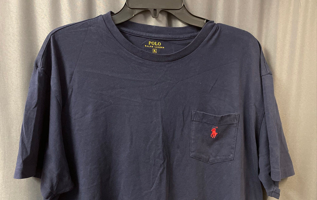 Polo Ralph Lauren Men's Navy Blue Pocket T-Shirt Red Pony Logo XL