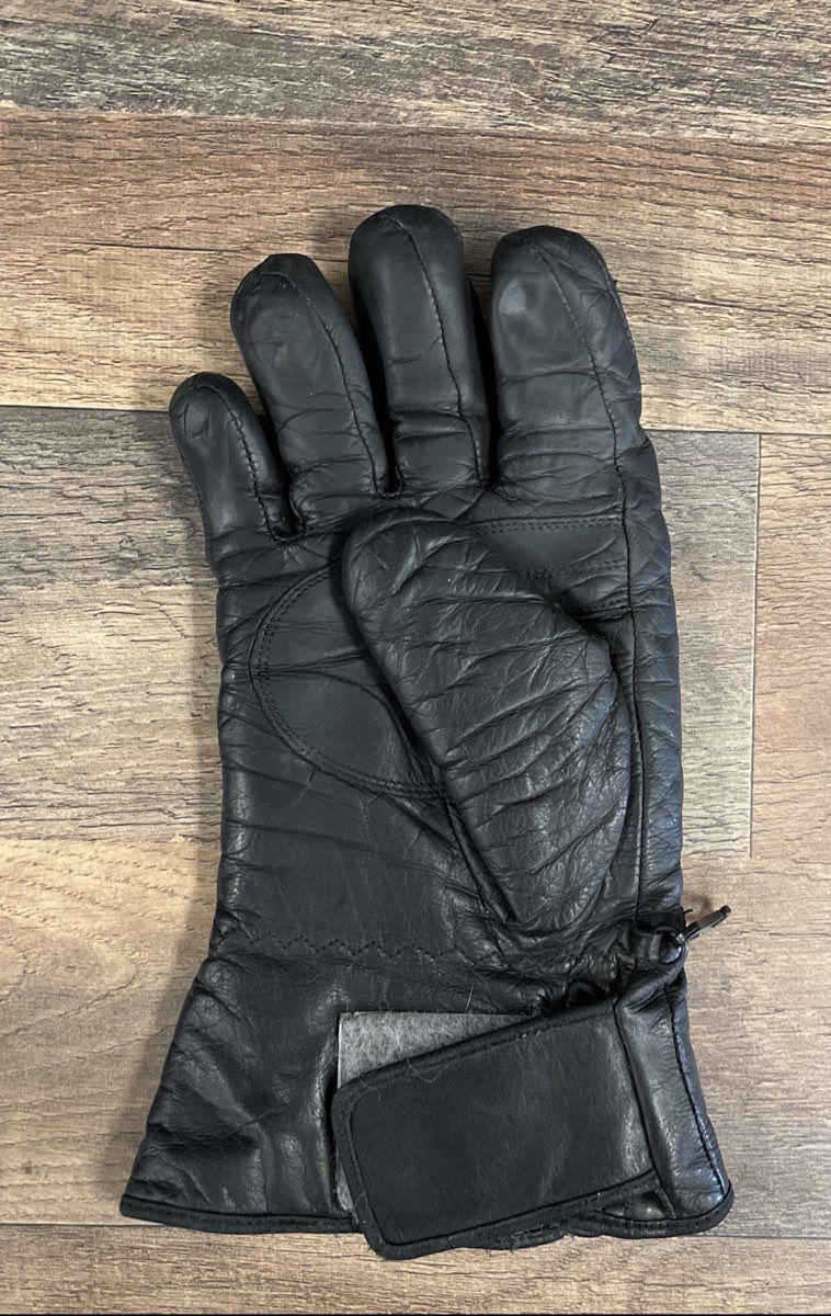 Harley-Davidson Black Leather Motorcycle Gauntlet Gloves Unmarked Size
