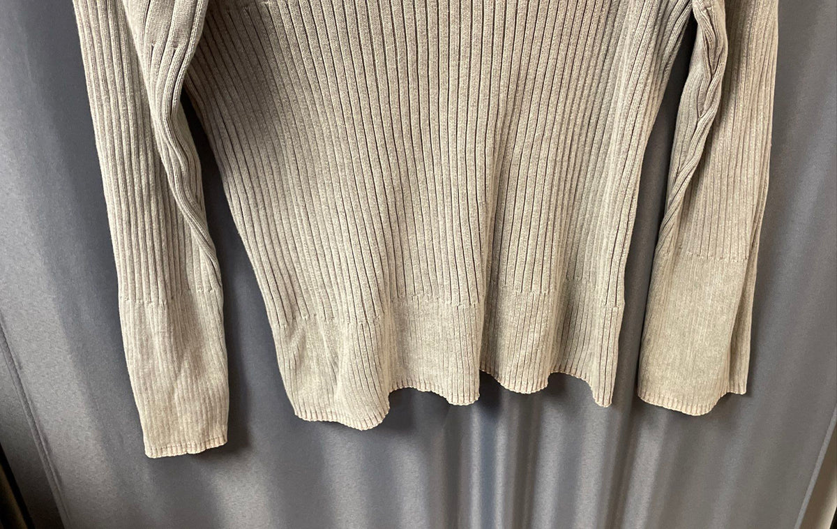Armani Exchange Men's Gray Ribbed 100% Cotton Shoulder Zip Sweater Sz M