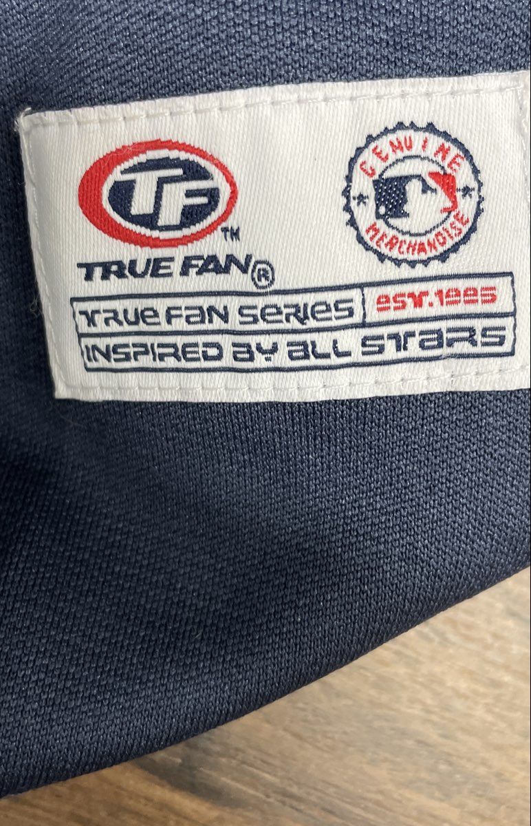 MLB True Fan Men's Atlanta Braves Baseball Jersey Navy Blue Embroidered Sz 2XL