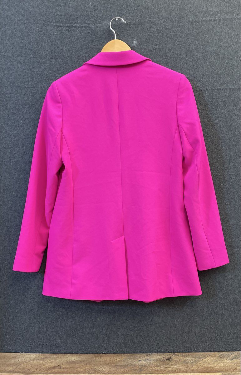 Express Women's Editor Blazer Fuchsia Pink Single Button Peaked Lapel Size S