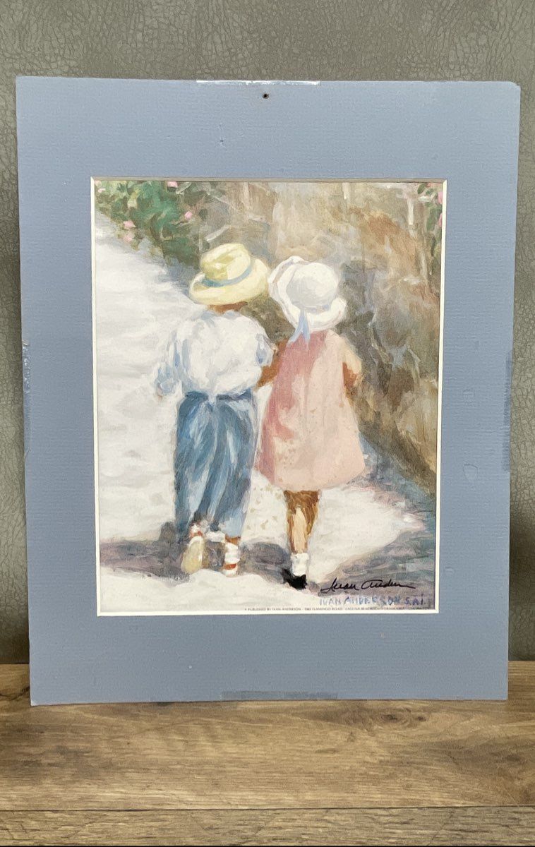 Ivan Anderson Art Print Signed Children Walking Impressionist Style 11x14