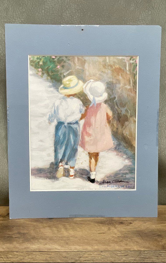 Ivan Anderson Art Print Signed Children Walking Impressionist Style 11x14