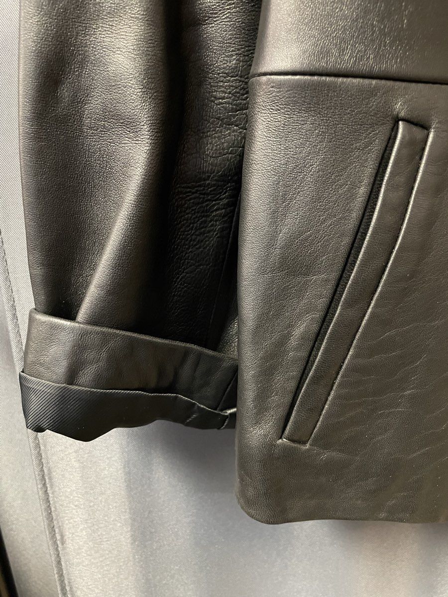 Tibor Leathers Women's Black Leather Collared Button Up Coat Sz XL