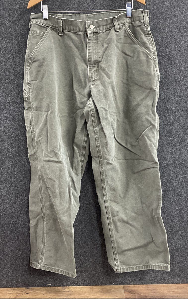 Carhartt Men's Moss Green B11 Washed Duck Work Dungaree Pants Size 36x30