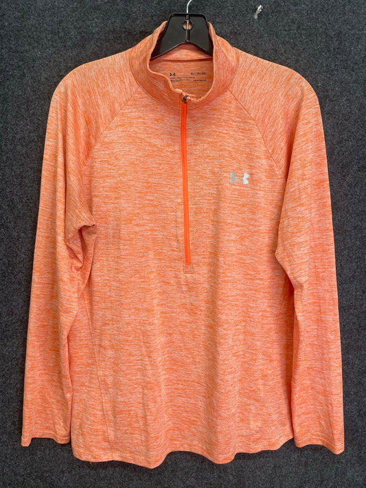 Under Armour Men's 1/4 Zip Long Sleeve HeatGear Loose Pullover Orange Heather XL