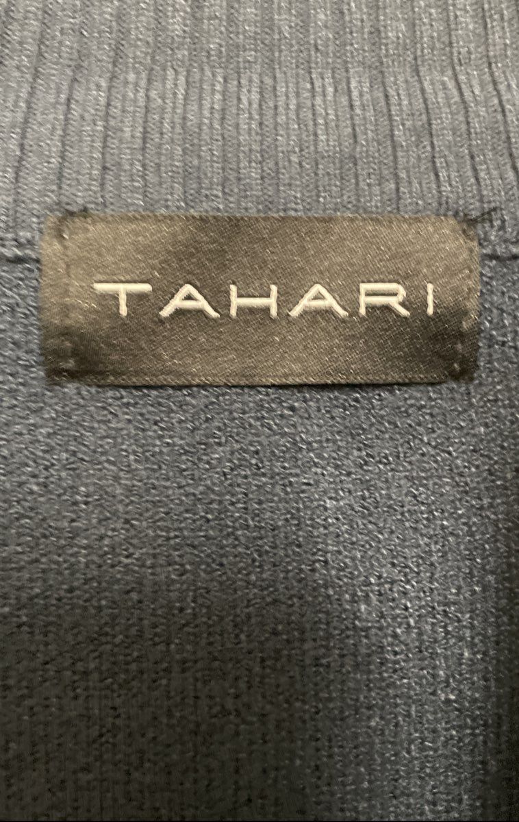 Tahari Men's Blue Ribbed Mock Neck Quarter-Zip Sweater Size Large