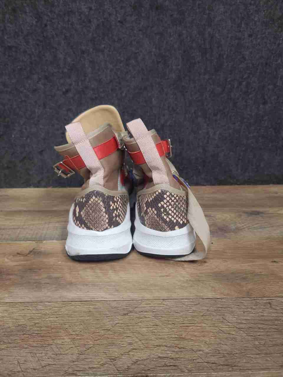 Vinci Multi-Color Snakeskin Leather High Top Sneakers Women's Size 38