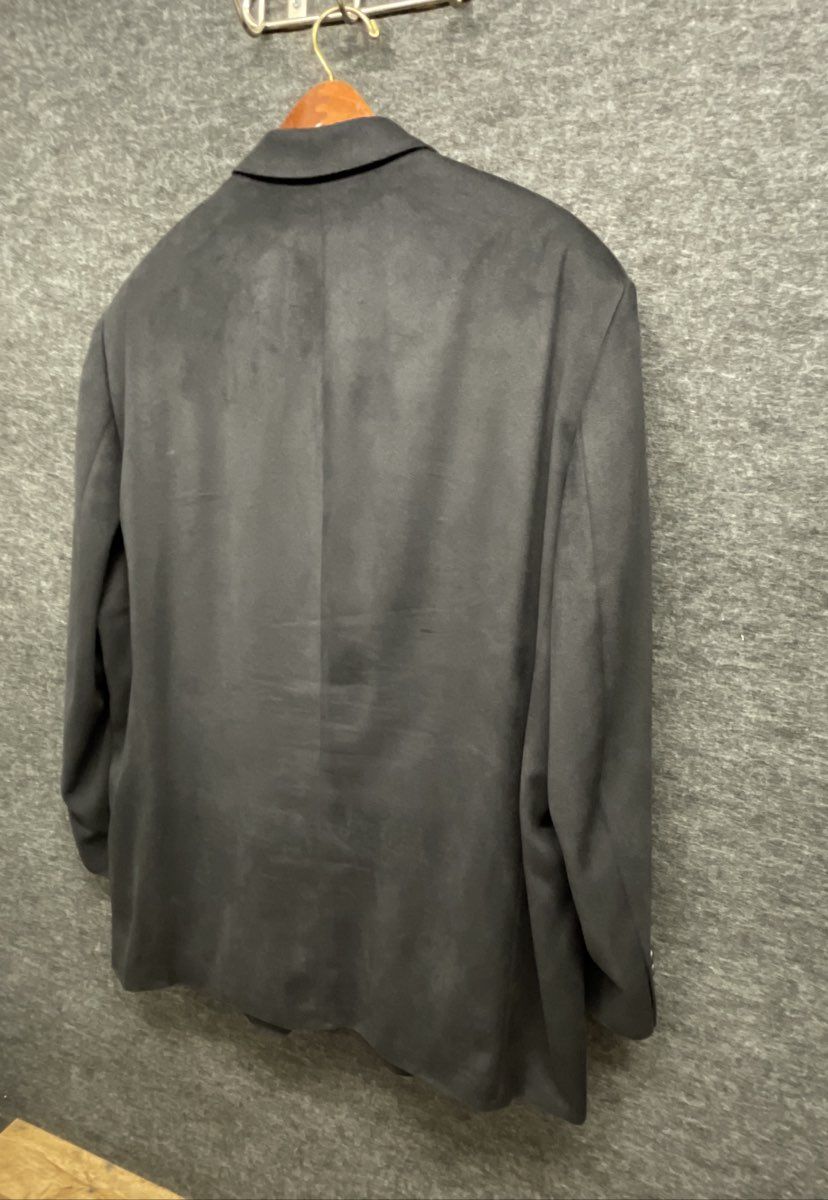 Lord & Taylor Men's Blazer Sports Coat Charcoal Faux Suede 3-Button Sz 48T