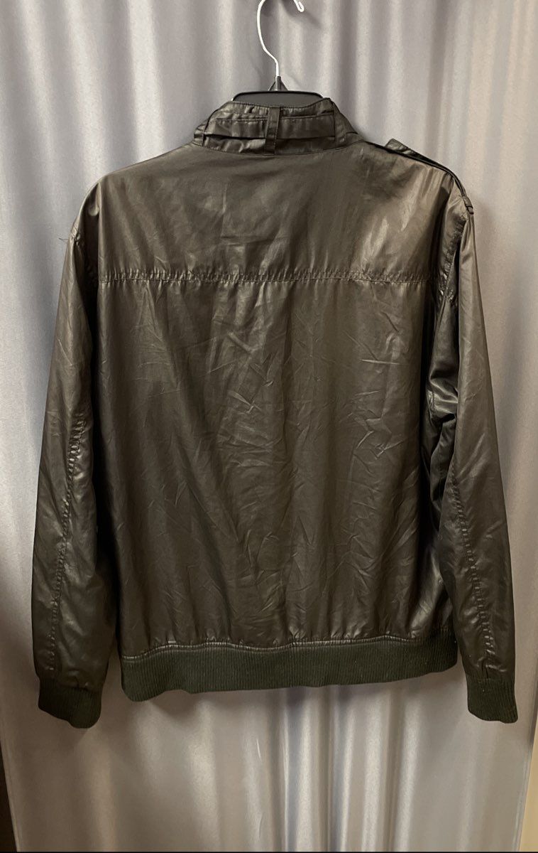 Smoke Rise Mens Black Retro Military Bomber Jacket Full Zip Coated Sz L