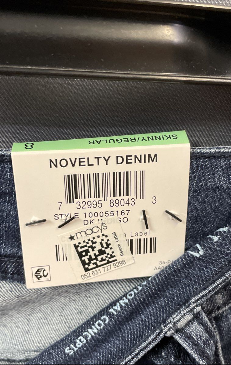 INC Women's Blue Skinny Leg Embellished Side Stripe Mid Rise Jeans Sz 8 NWT