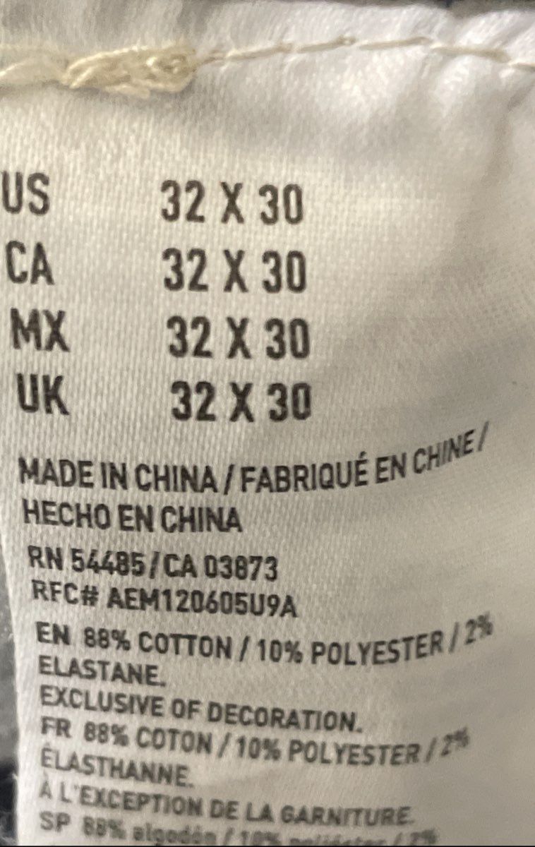 American Eagle Men's Blue Extreme Flex Dark Wash Denim Jeans 32x30