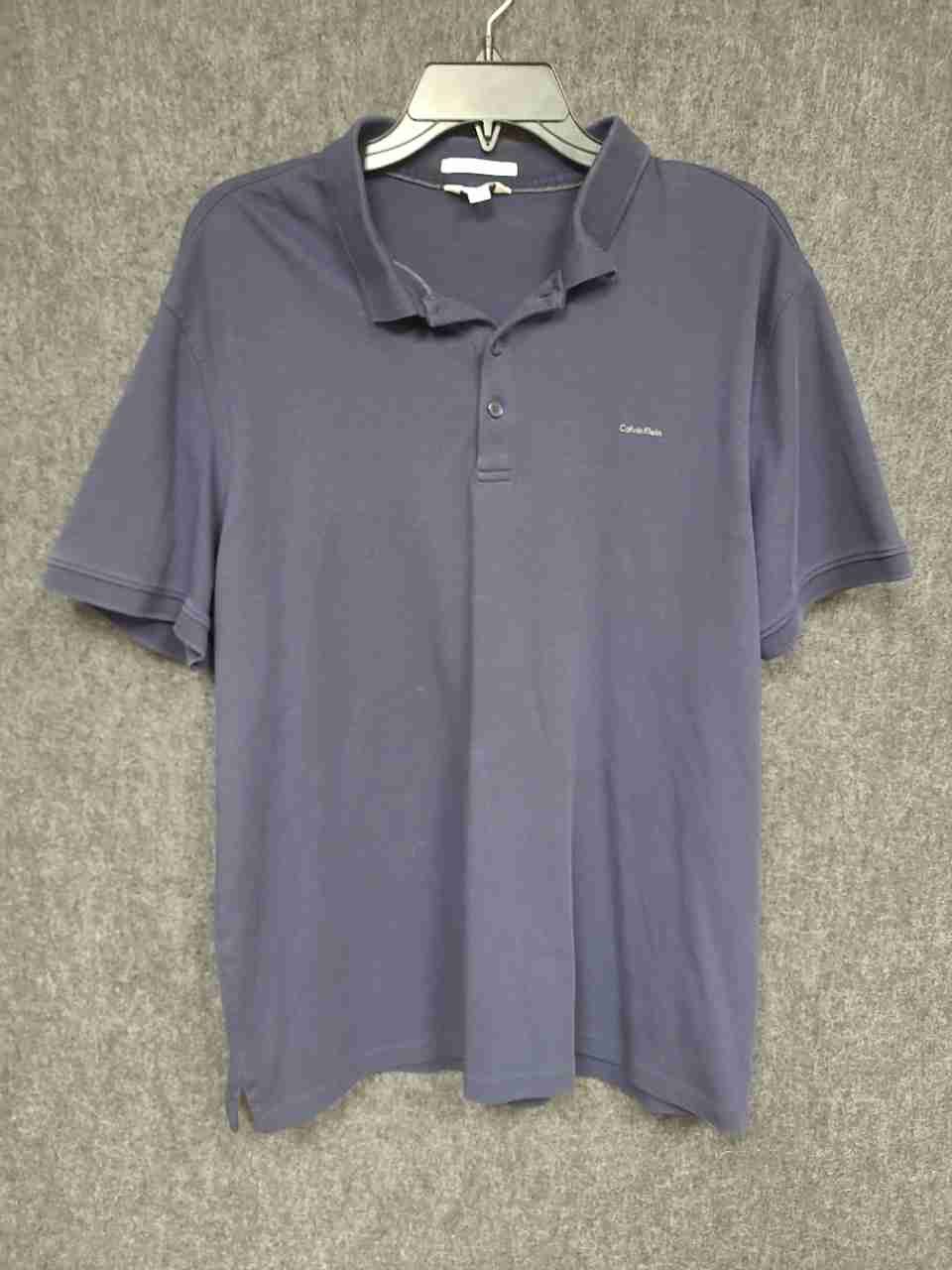 Calvin Klein Men's Purple Liquid Cotton Short Sleeve Polo Shirt Sz XL