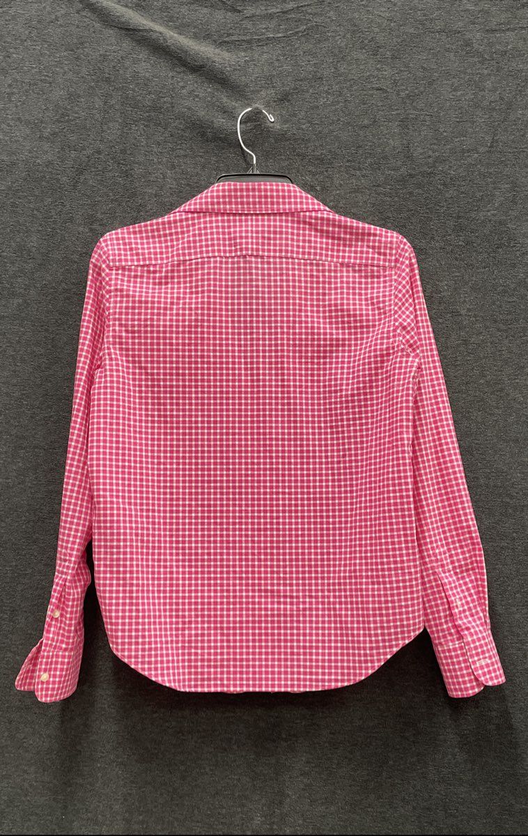 Lauren Ralph Lauren Women's Pink White Gingham Non-Iron Button Down Shirt Sz XS