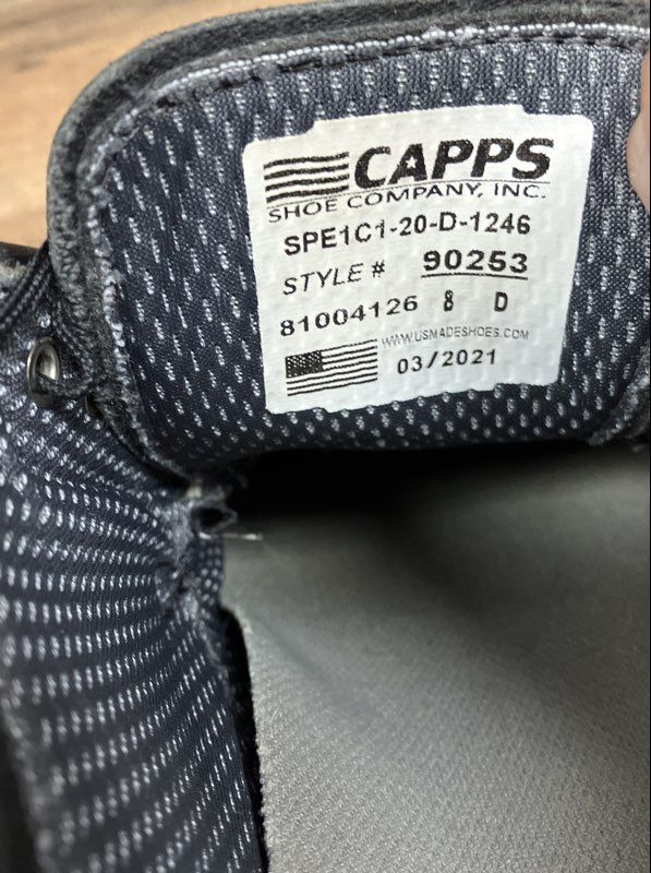 Capps 90253 Black Patent Leather Military Uniform Service Shoes Men's Size 8 D