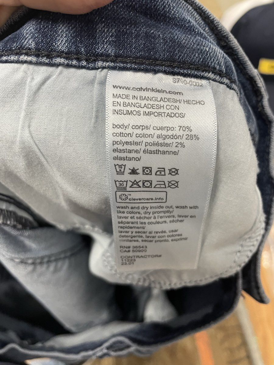 Calvin Klein Men's Blue Faded Straight Leg Stretch Denim Jeans Sz 40x32