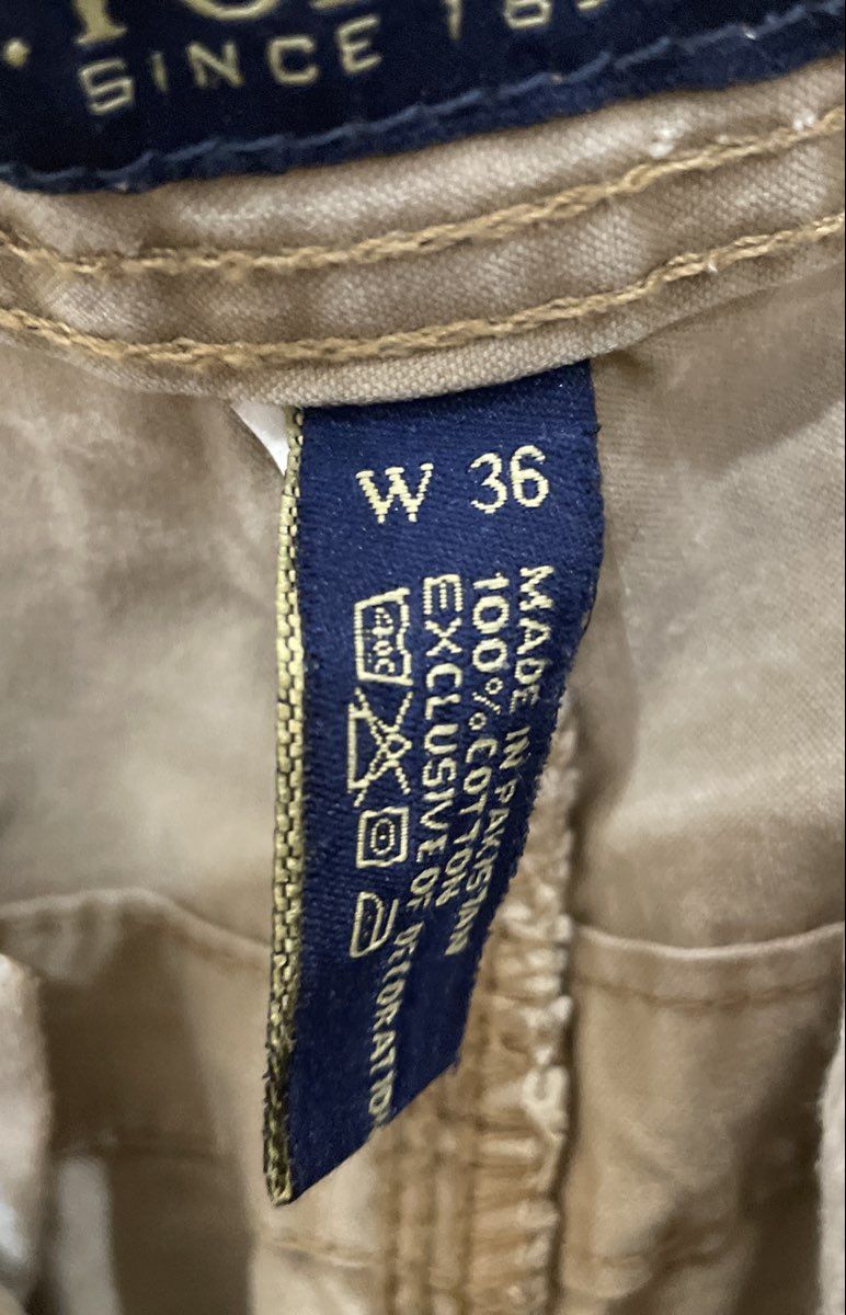 U.S. Polo Assn. Men's Tan Cotton Cargo Shorts Drawstring Waist Sz 36