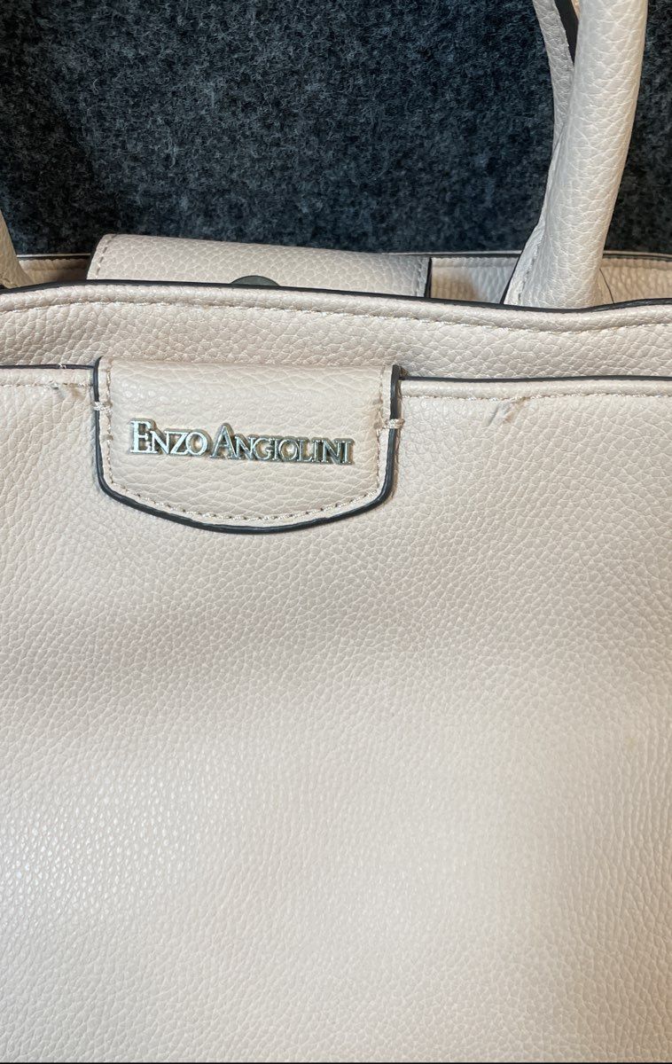 Enzo Angiolini Blush Pink Pebbled Satchel Handbag Crossbody Shoulder Bag