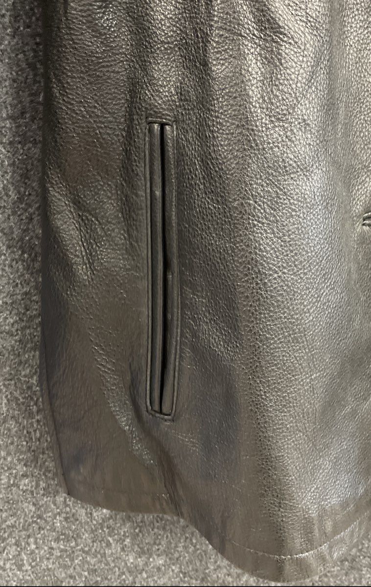 Vintage 90s Winlit Women's Black Leather Button Front Car Coat Jacket Sz S