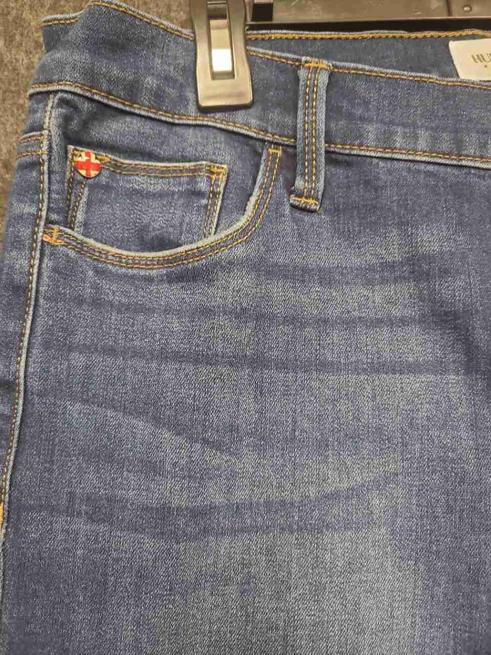 Hudson Women's Natalie Dianna Blue Super Skinny Raw Hem Stretch Jeans Sz 28
