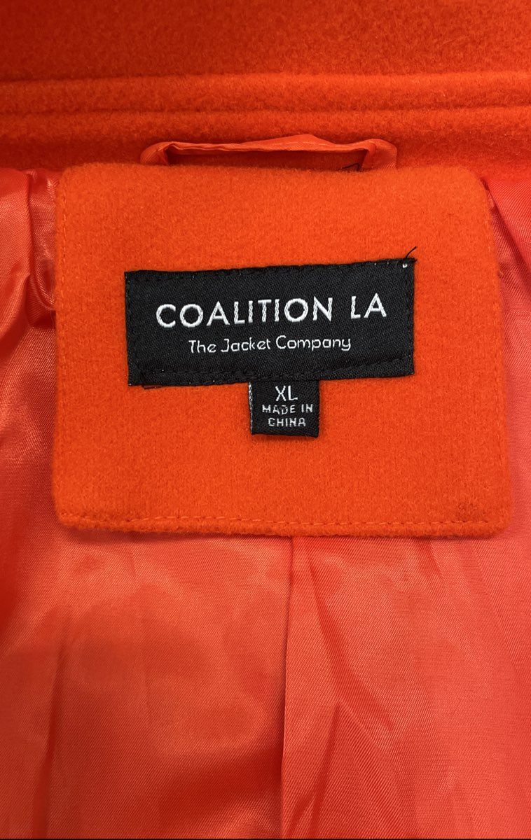 Coalition LA Women's Orange Belted Mid-Length Trench Coat Sz XL