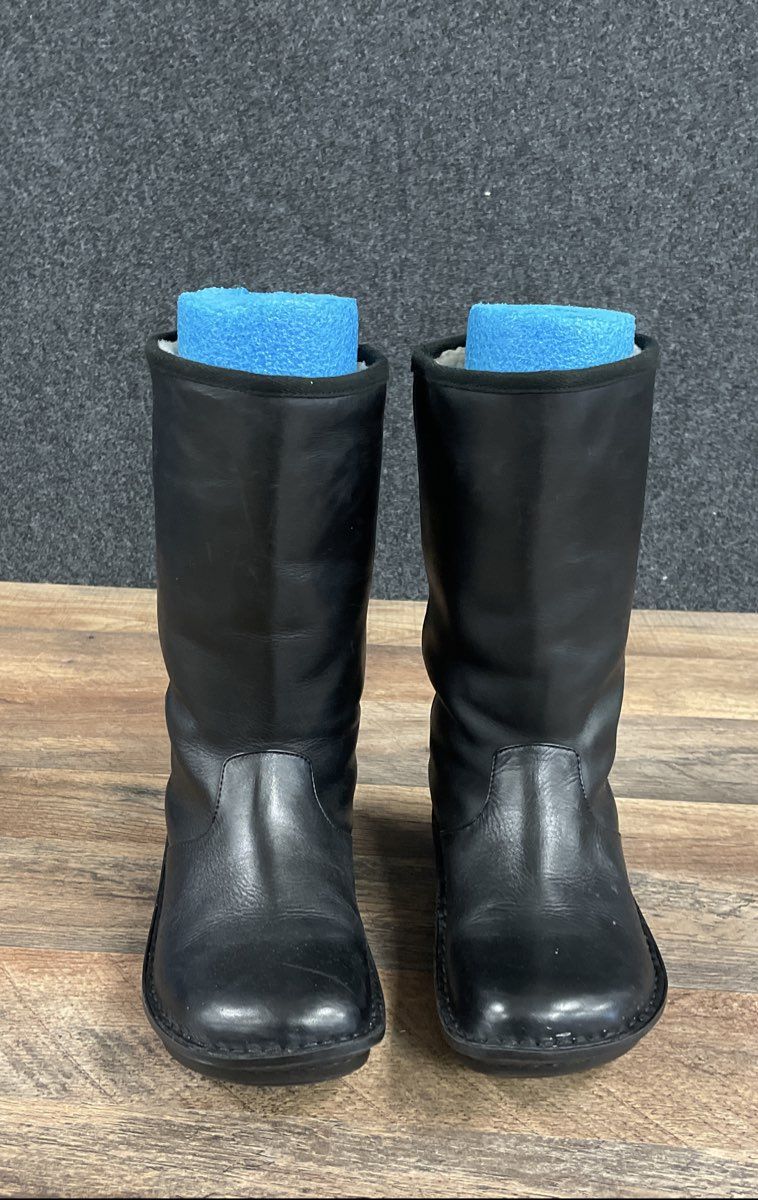 Alegria by PG Lite Sedona Black Leather Shearling Lined Boots Size 39