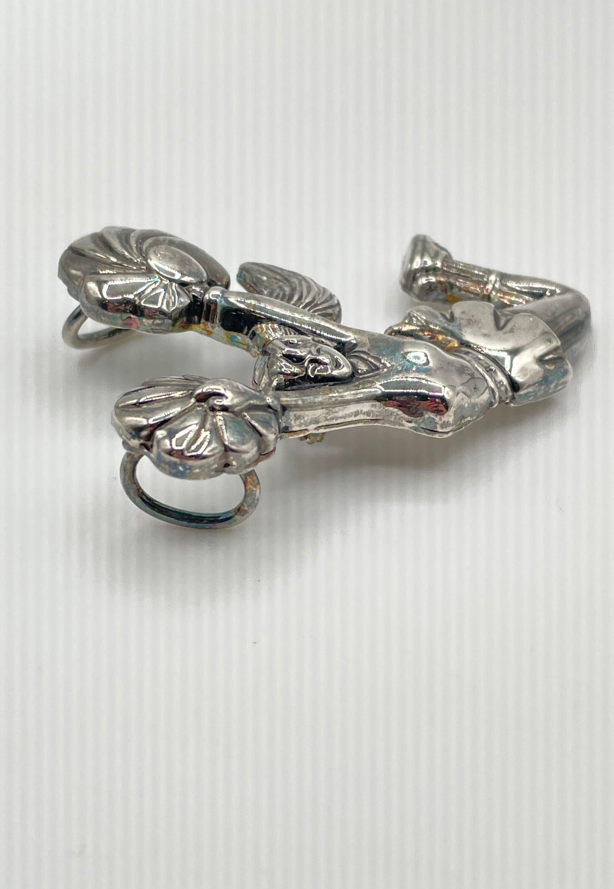 Vintage Best Silver Tone Cheerleader Brooch Pendant 18.2g *NPM*