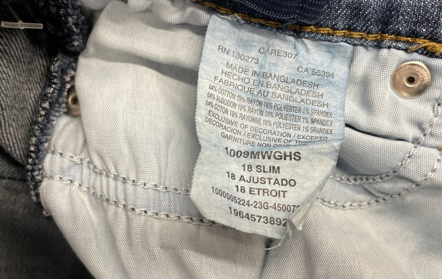 Wrangler Women's Blue Contrast Stitching Bootcut Stretch Jeans Sz 18 Slim