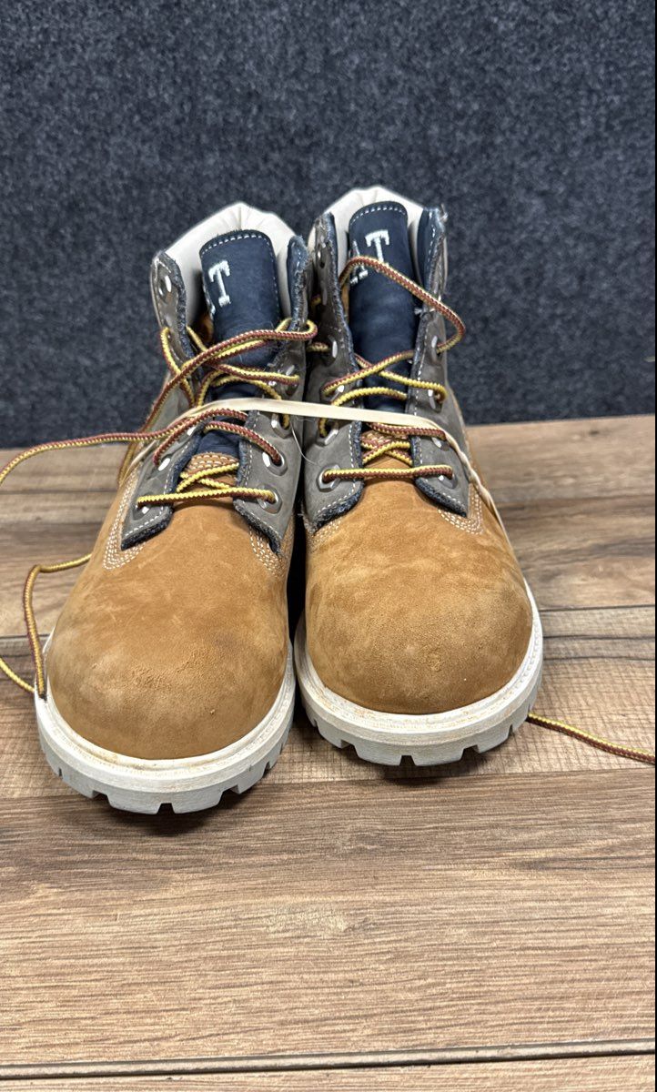 Timberland 6-Inch Premium Multi-Tone Grey Wheat Waterproof Boots Size 1.5M