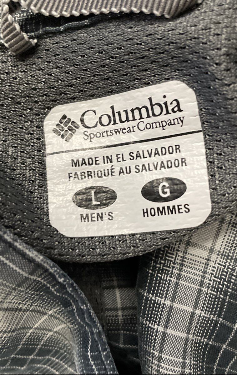 Columbia Men's Grey Plaid Vented Silver Ridge Button-Up Shirt Sz L