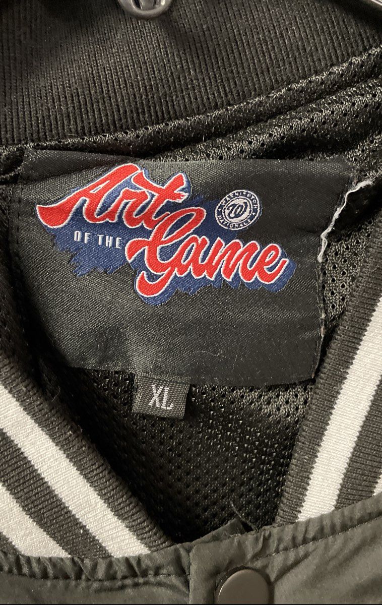 Art of the Game Washington Nationals Men's Black Nylon Windbreaker Jacket Sz XL
