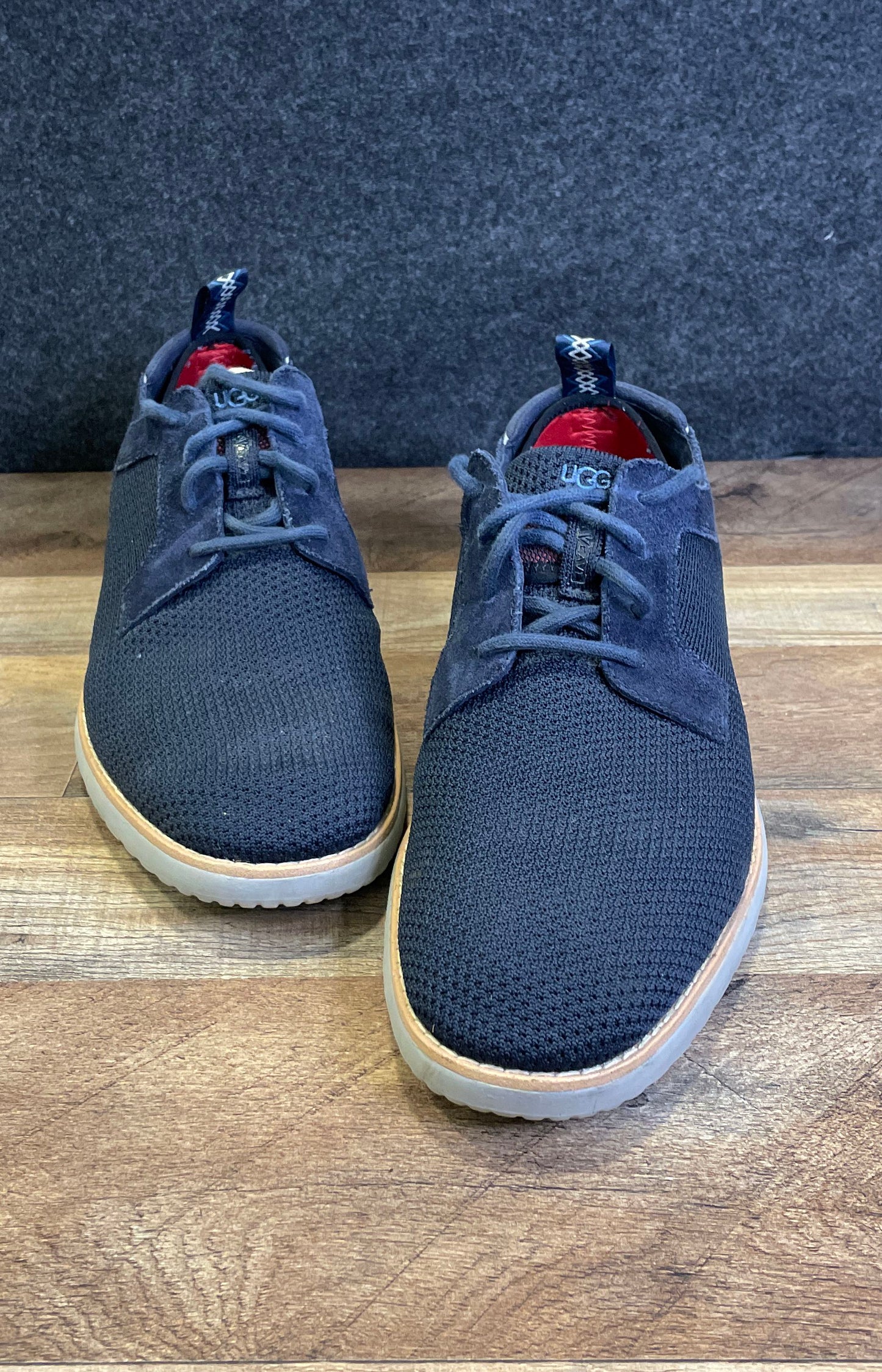 UGG Men's Frew HyperWeave Navy Blue Knit Suede Sneakers Size 11.5