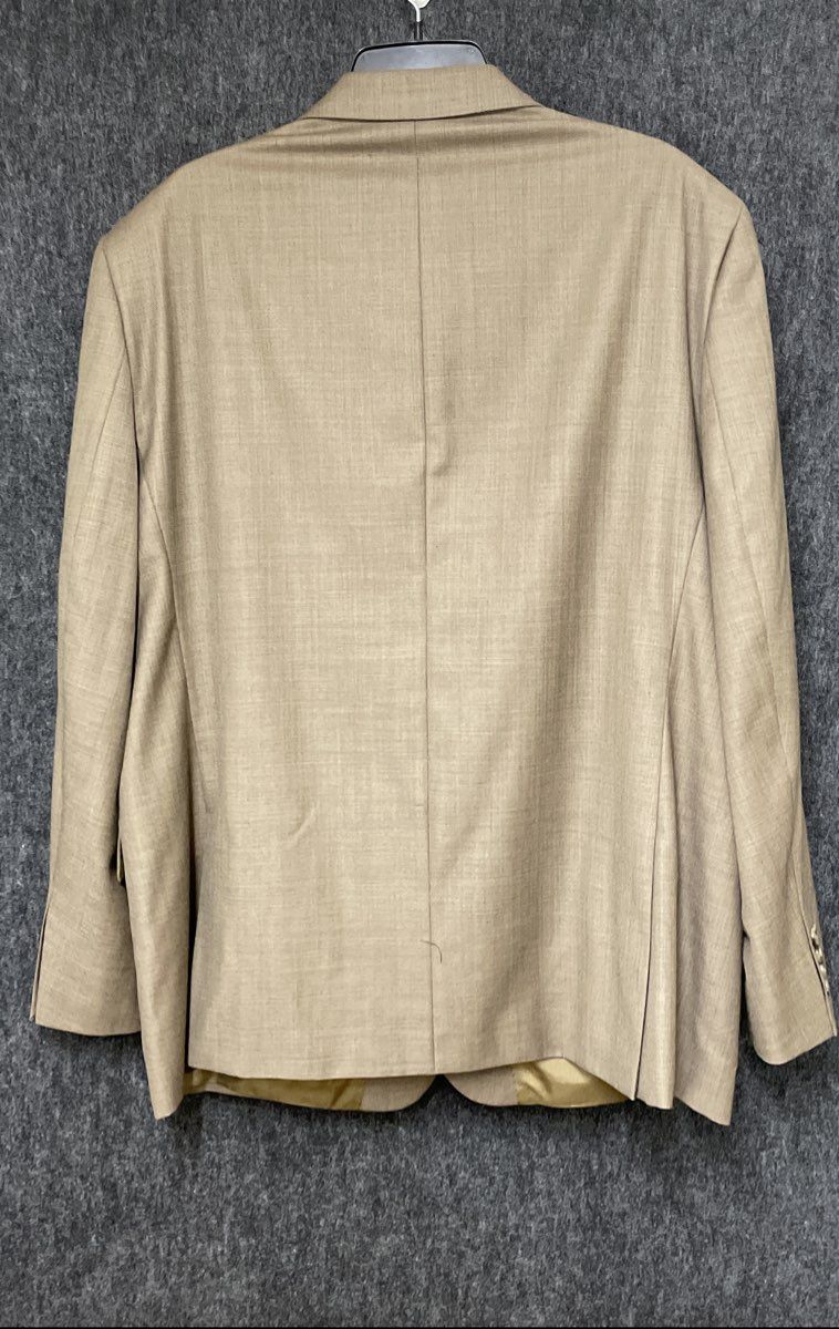 Stafford Men's Brown Sharkskin Wool Blend Classic Fit Travel Blazer Sz 52R