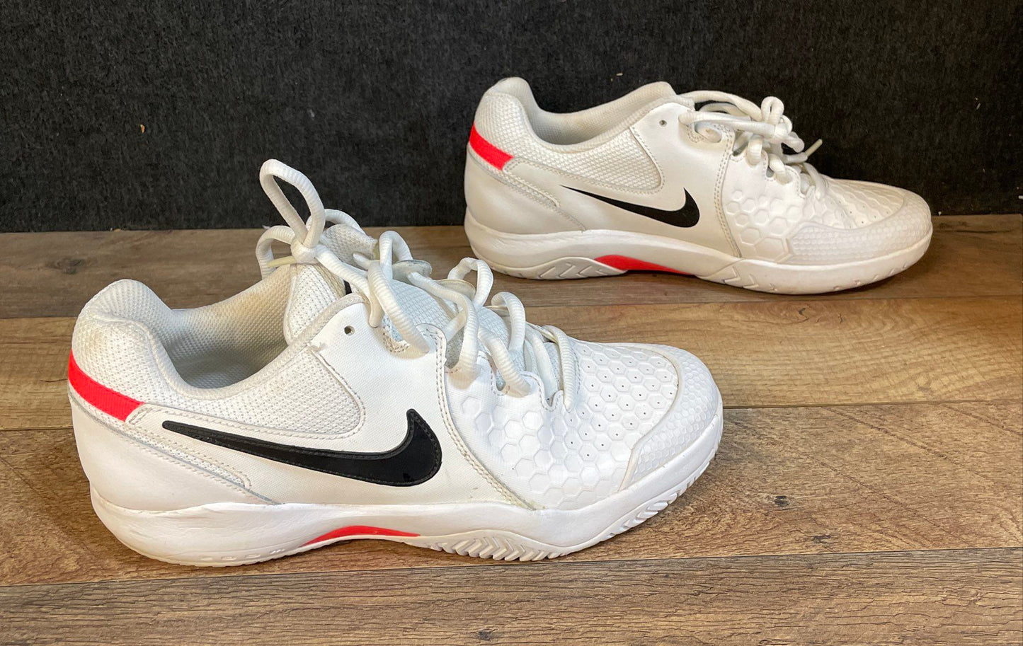 NikeCourt Air Zoom Resistance White Black Orange Tennis Shoes Men's Size 9