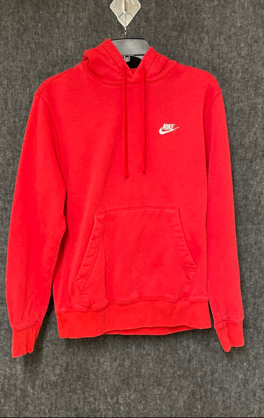 Nike Men's Club Fleece Hoodie Red Pullover Sweatshirt Size Small