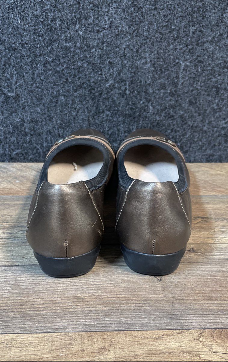 Clarks Cheyn Madi Bronze Metallic Leather Slip On Loafers Women's US 8.5M