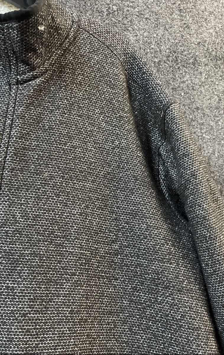 Orvis Men's Gray Sherpa Lined Quarter Zip Textured Pullover Jacket Sz XXL