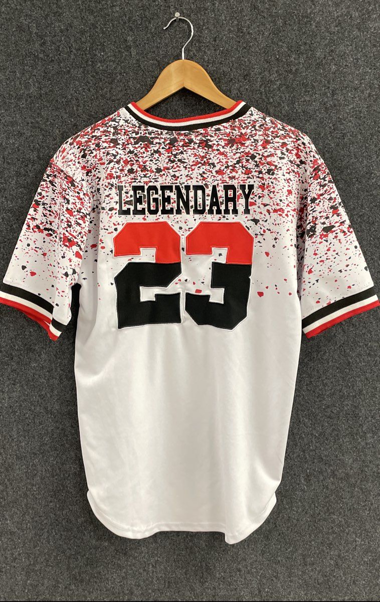Black Lacquer Boys' White Splatter Jersey Hometown 23 Legendary Sz 14/XL