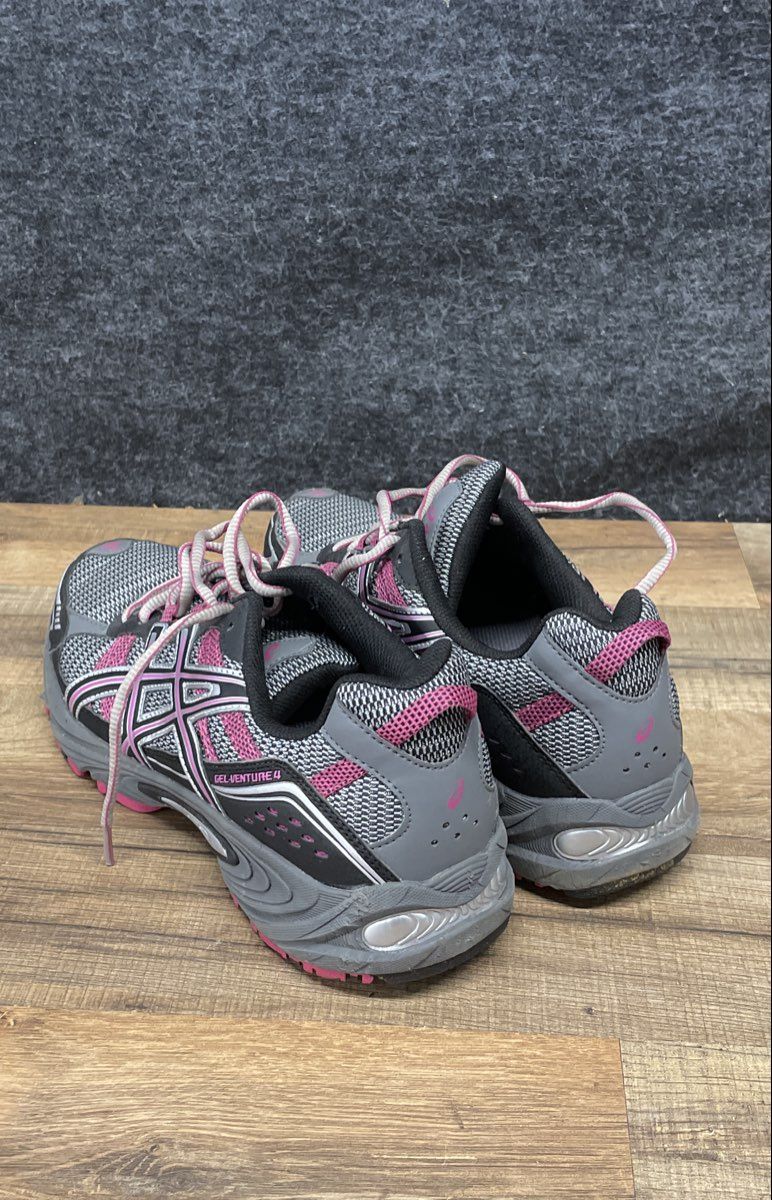 Asics Gel-Venture 4 Grey Black Pink Women's Trail Running Shoes Size 11