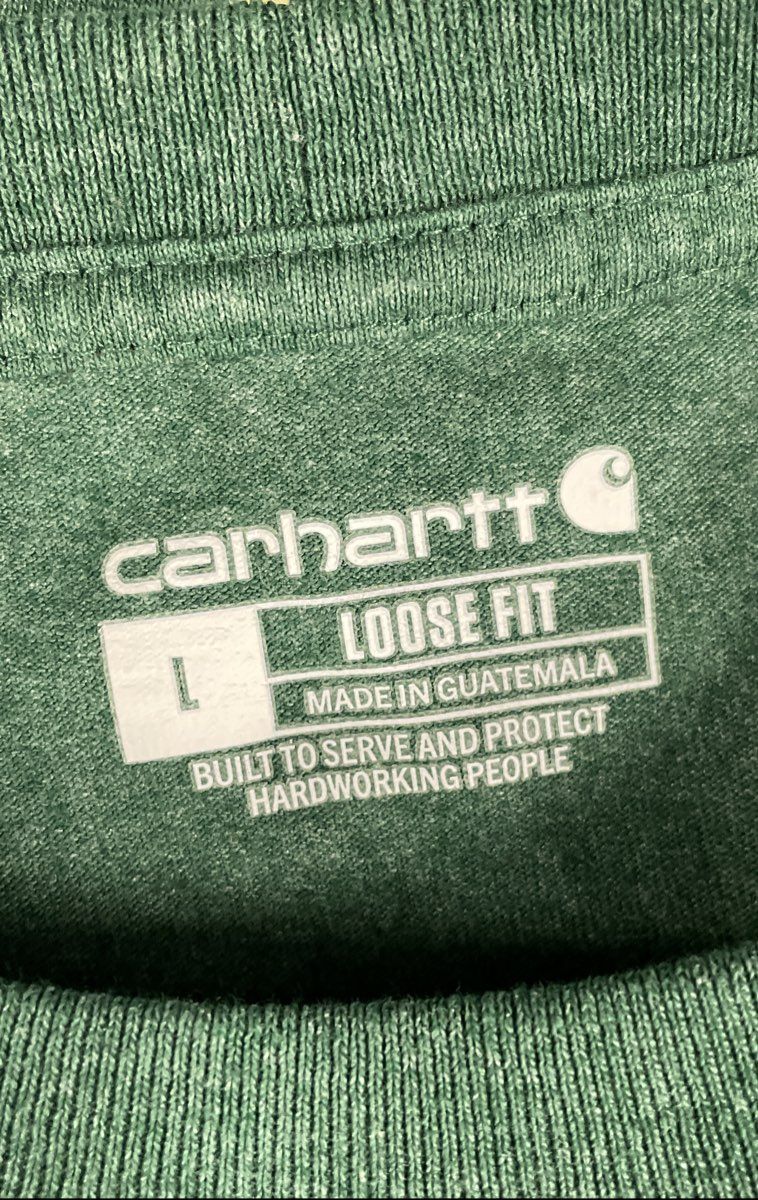 Carhartt Men's Green St. Patrick's Day Shamrock Long Sleeve Loose Fit Shirt Sz L