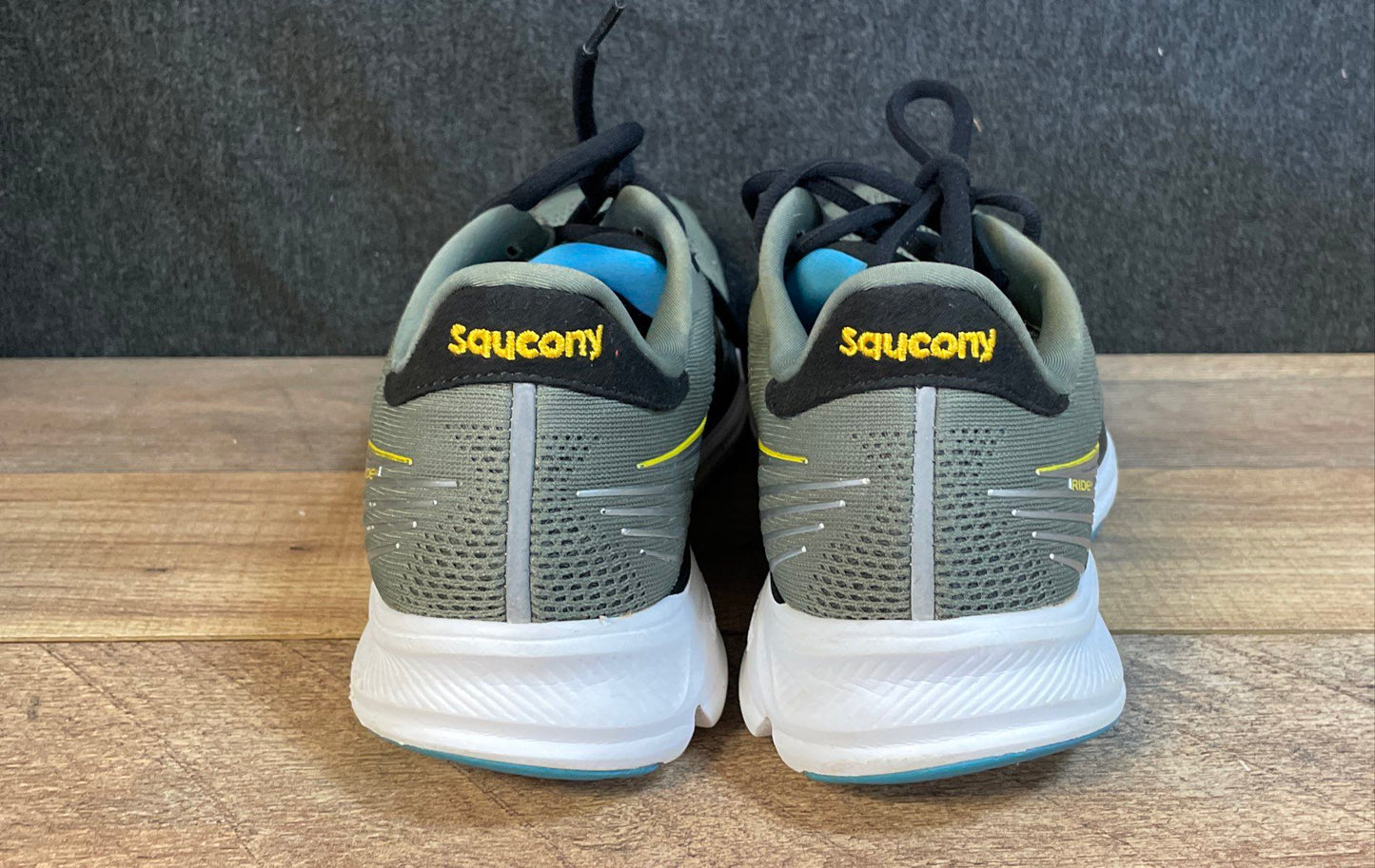 Saucony Ride 14 Fog/Black Men's Running Shoes Size 10